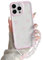 NITITOP Compatible with iPhone 14 Pro Max Case Cute Clear Pink Durable Ribbon Bowknot Pattern for Girls Women with Chain Wrist Strap Soft TPU Transparent Shockproof Protective Phone Cover - Pink
