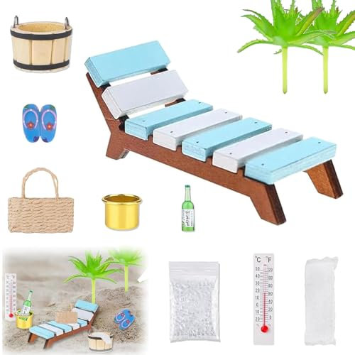 12 Pièces Mini Accessoires de Plage, Micro-Paysages de Plage, Deco Plage, Plage Micro Paysage, Ensemble de DéCoration de Plage Miniature, pour Bricolage Jardin Bac À Sable Piscine Cadeau
