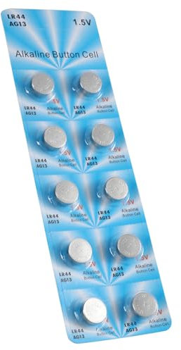 Qsvbeeqj Knopfbatterien LR44/AG13, 1,5 V, AG13, LR44, A76, 357, 357A, LR1154, SR1154, SR44, 10 Stück