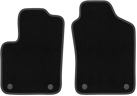 Velours-Fußmatten vorne passend für Fiat 500 Hybrid 2020-, Schwarz, BASIC | passend für Schrägheck; dünner Velours-Teppich (Polypropylen), ca. 4 mm; rutschfest, runde Befestigungen (Typ FL)