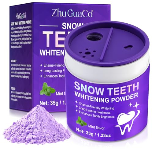 Zahnpulver WeißE ZäHne 35g, Zahnaufhellung, ZäHne Aufhellen, Teeth Whitening Powder, UnterstüTzt ZäHne & Zahnfleisch, FöRdert Die Mundgesundheit, Lang Anhaltende Frische, Schmelzschonende Aufhellung