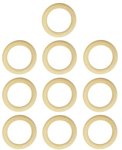 10 Stück Holzringe Zum Basteln, Gardinenstange Holz, Holzring HöLzern, Für Basteln Diy Handwerk Ring Anhänger, 70mm