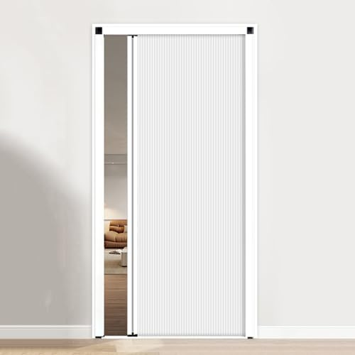 Porte Pliante accordéon de 200 cm de Hauteur, kit de Porte coulissante Invisible de 100, 90, 80, 70, 60 cm de Largeur, Portes intérieures sur Mesure(White-W×H:70×200cm)
