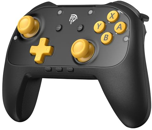 EasySMX S10C Manette pour Switch 2 avec réveil, Chat en Jeu, Mouvement 9 Axes, Fonction de Programmation Native, Manette Switch 2 Pro avec Batterie 1000mAh et façades Avant magnétiques – Noir
