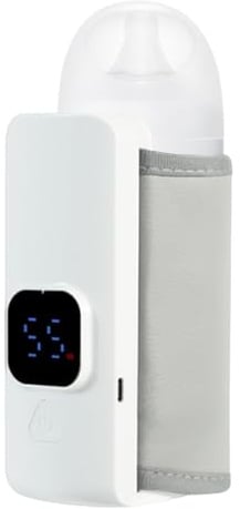 Kids Milk Warmer – 5.7 Inch Portable Bottle Heater | Breastmilk Warmer – Smart Display Battery Powered Device for Quick Heating of Breastmilk and Water, Ideal for Home Travel Car and Nursery Use