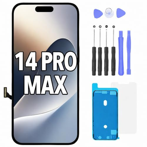 FTDLCD® Bildschirm für iPhone 14 Pro Max 6,7 Ersatz FHD Display mit hoher Refresh-Rate Touch Screen Digitizer und komplettem Reparaturset