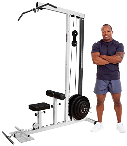DF910 LAT Pull-Down Machine – 500 LBS Capacity – LAT Tower Cable Machine with High and Low Row Pulley Station - for Standard and Olympic Plates - Home Gym Fitness Equipment by Deltech Fitness