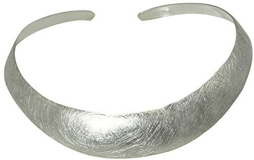 Skielka Designschmuck handgefertigter Halsreif Goldschmiedearbeit aus Deutschland (Sterling Silber 925) 20 mm breite Damen Halsspange