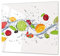 ORIGINALE tagliere in VETRO temperato – Copri-piano cottura a induzione –Tagliere pezzo UNICO (60x52 cm) o DUE pezzi (30x52 cm ognuno); D07 Frutta e Verdura: Frutta 14
