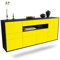 Dekati Sideboard Coral Springs hängend (180x77x35cm) Korpus anthrazit matt - Front Gelb - Push to Open - Leichtlaufschienen