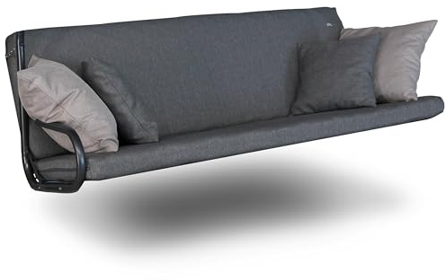 ANGERER Hollywoodschaukel Auflage Smart grau | passend für viele 3-Sitzer Hollywoodschaukeln, Schaukelauflage mit Reißverschluss, abziehbar & waschbar, Made in Germany