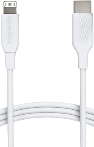 Amazon Basics Cable USB-2.0 tipo C a Lightning (certificado MFi), 0.9 m, color blanco