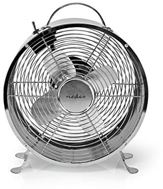 NEDIS Ventilador de mesa - Fan - 2 velocidades - 20W - 25cm - 1.50m - Metal - Cromo
