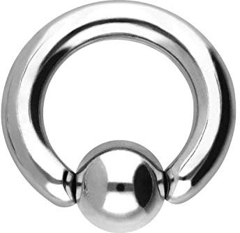 PIERCINGLINE Chirurgenstahl Klemmkugelring BCR Piercing Lippe Ohr Tragus Helix silberfarben 5 x 2,5 x 8 mm
