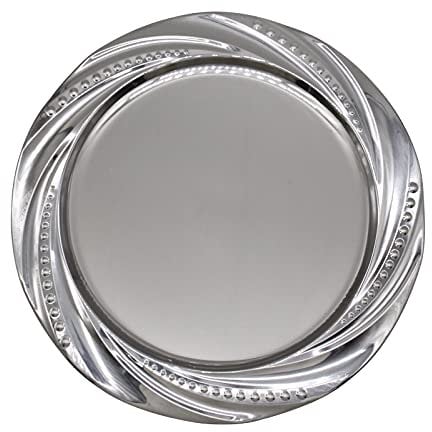 33 cm große Edelstahl-Platzteller, 6 Stück Speiseteller, Ladegeräte, rund, Server Ware, silberfarben