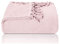 LAYNENBURG Premium Tagesdecke mit handgeknüpften Fransen - 100% Baumwolle - 180 x 220 cm - Waffelpique Sommerdecke - Baumwolldecke als Bett-Überwurf, Couch-Überwurf & Sofa-Decke (Rosa)