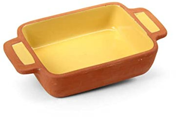 GICOS SRL Ciotola rettangolare in terracotta da forno e microonde 22 * 11 * 5 cm cucina ragu' APO-839306