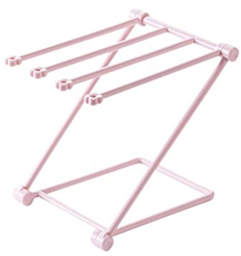 Gcroet Dishcloth Drying Rack Foldable Kitchen Rags Storage Stand Towel Holder Shelf Pink Dishcloth Drying Rack,Foldable Dishcloth Airer,Kitchen Rags Rack,Dishcloth Storage Stand,Desktop Glass Holder