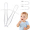 Vicloon Beißring Baby, 2 Stück Baby Zahnungshilfe mit 2 Schnullerkette, Silikon Beissring Baby BPA-frei,wundes Zahnfleisch zu stimulieren und zu massieren-Transparent Saugnapf Stil