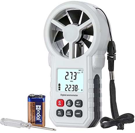 Digitales Anemometer, XRCLIF Windgeschwindigkeitsmesser, Windmesser mit LED-Licht/Luftwertmesser, Windkühltemperatur/Luftfeuchtigkeitsmesser, USB & Bluetooth Windmesswerkzeug für Surfen/Drachenfliegen