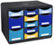 Exacompta 3137202D Ablagebox BeeBlue aus Recycling-Kunststoff mit 11 individuell platzierbaren Schubladen. Belastbare Schubladenbox im Querformat für mehr Ordnung. Store Box Multi Blauer Engel
