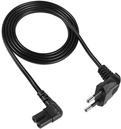 YACSEJAO 1.5m Euro Netzkabel Stromkabel Strom Kabel - Euro-Stecker Typ C auf C7 Buchse 90°Gewinkelt Euro-Netzkabel Kleingerätekabel Euro 8 - für TV, Konsole, Radio, Netzteil Blu-Ray…