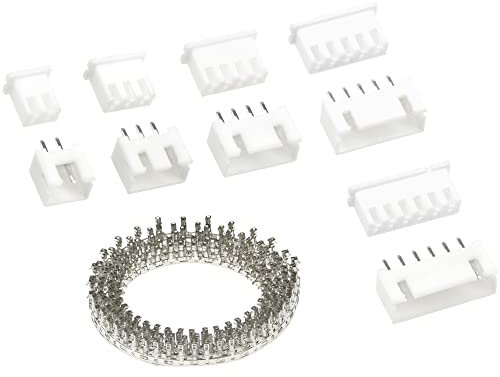 630 PCS 2.54mm JST-XH 2/3/4/5/6 Pin Housing Connector Adapter Plug,2/3/4/5/6 Pin Housing Adapter Cable Connector Socket Male and Female,Crimp DIP Connector Pins
