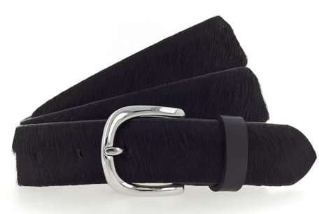 Vanzetti Animal Scouting 30mm Cambered Cow Fur Leather Belt W85 Black - kürzbar