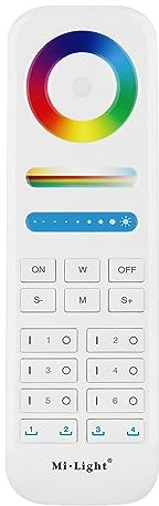 LIGHTEU®, Miboxer Milight 6-Zone RGBCCT remote control, 2.4GHz compatible with Miboxer RGBCCT series lamps and controllers, fut089S