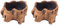 YARNOW 2 Stück Vintage-Übertopf Sukkulenten-Übertopf Kaktus-Topf Mikro-Landschafts-Blumentopf Holz-Übertopf Mini-Töpfe Übertopf Bonsai-Topf Sukkulenten-Halter Holztopf Zufälliger Stil