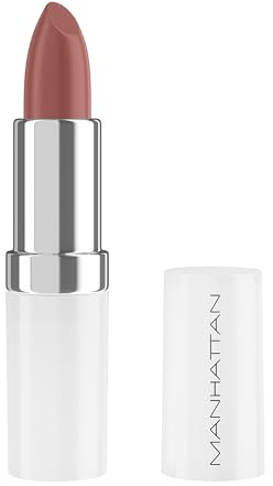 Manhattan Lasting Perfection Satin Lipstick 230 Hip Hazelnut, Lippenstift für intensive, langanhaltende Farbe und feuchtigkeitsspendende Pflege