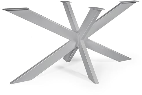Magnetic Mobel Tischgestell Spider Tischbeine Kreuzgestell Schwerlast Tischkufen Stahl Metall Esstisch Schreibtisch Konferenztisch einfache Montage (Grau, 150x83x72 cm (L))