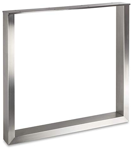 SOTECH Exklusives Tischgestell KUFE ECHT Edelstahl/Profil 80 x 40 mm/Höhe: 720 mm/Tiefe: 800 mm höhenverstellbares Tischbein