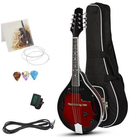 mandolina profesional Instrumento Musical Mandolina Eléctrica Mandolina De Ocho Cuerdas Mandolina Eléctrica Juego De Guitarra(Mandolin Set)