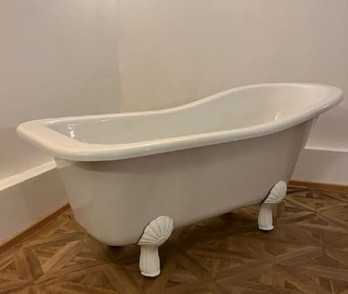 Casa Padrino Jugendstil Badewanne Weiß/Weiß 170 cm - Freistehende Retro Stil Badewanne