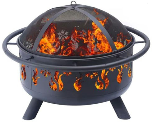 Feuerschalen für den Garten Feuerschale mit Funkenschutz, Große Feuerstelle für den Außenbereich Grill- & Kohlerost, Schürhaken, Schutzhülle, Feuerkorb
