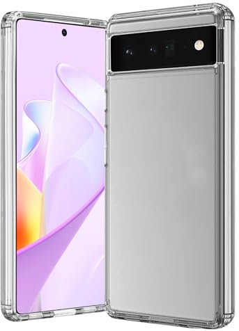Agedate Clear Crystal Hülle für Google Pixel 6 Pro Handyhülle, Antikratzer, Anti-Schock, Anti-Rutsch Schutzhülle, Unterstützt kabelloses Laden, Nicht Vergilben Anti-Fingerabdruck Hülle
