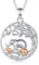 INFUSEU Elefantenmutter Halskette, Familie Kette Tier Anhänger 925 Sterling Silber Elefantenmutter und Zwei Kinder Mutter Und Tochter Mode Schmuck Muttertags Geschenk für Oma Tante