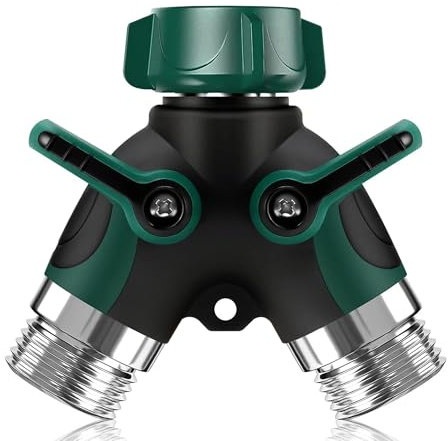 Gardena Répartiteur en Y à 2 voies avec robinets d'arrêt, accessoires pour arrosage de jardin, 3/4 pour machine à laver, cuisine, jardin, pelouse, robinets à 2 voies, distributeur Y