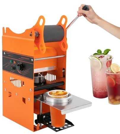 Gewerbliche Teetassen-Versiegelungsmaschine, 270 W elektrische Tassen-Versiegelungsmaschine mit einstellbarer Temperatur, manuelle Bubble-Tea-Versiegelungsmaschine, 90 oder 95 mm Tassendurchmesser