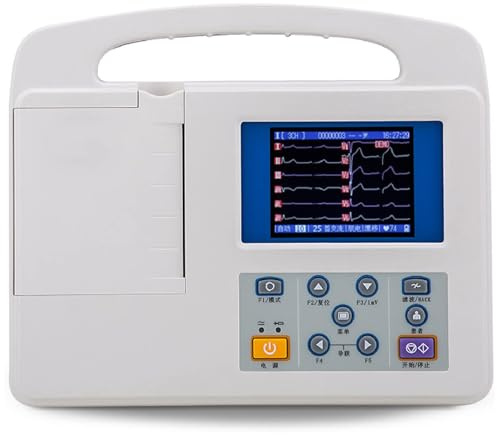 DDZJTPP Portable ECG,Electrocardiograph,Digital Electrocardiograph, Mobile 3 Channel 12 Leads ECG EKG Electrocardiograph 24-Hour Long Term ECG Device for Home Use