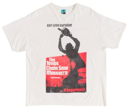 TruffleShuffle Texas Chainsaw Massacre VHS Cover Vintage Wash Ecru T Shirt