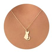 KINHOPI Kette Gold Damen 14K Gold Vergoldet Halskette Damen Herz, Unendlichkeit, Kleeblatt, Katze, Libellen, Pferd, Blume, Korn, Flugzeug, Pfeil Charm Anhänger Schmuck Geschenke Frauen Mädchen
