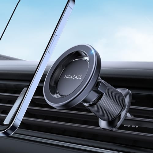 Miracase Magnetic Car Phone Holder for Air Vent, 360° Rotatable Phone Holder for Cars, [Durable Hook Clip & Super-strong Magnetic Attraction] Fit for iPhone 17 Pro Max Air 16 15 14 13 12