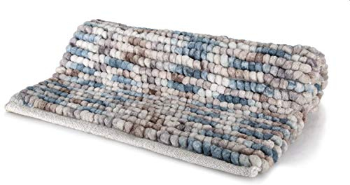 Spirella Badteppich Badematte Duschvorleger Mikrofaser Hochflor | flauschig | rutschhemmend | geeignet für Fußbodenheizung | 55x65 cm | Berry
