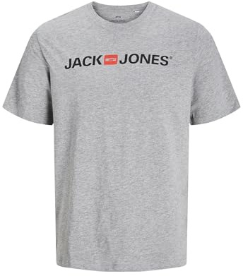 Jack & Jones Homme Jjecorp Logo Tee Crew Neck Noos T Shirt, Gris (Light Grey Melange ), L EU