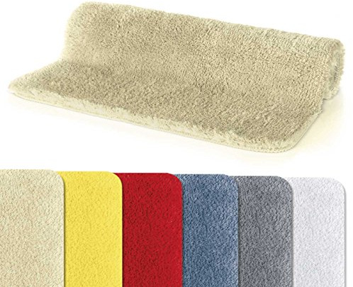 Spirella colección, Alfombrilla de baño, 100% Poliéster y microfibra, Beige Badteppich Badvorleger Duschvorleger Fino Supersoft Hochflor waschbar, rutschfest Badematte 50x80 cm, 50 x 80 cm