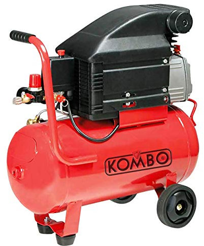 KOMBO - Compressore Elettrico 2.0 HP con Serbatoio da 24 Litri, 8 Bar, 2800 Giri/min – Compressore Silenziato Portatile 230V 50Hz, Pressione Regolabile, Dimensioni Compatte, Classe 2