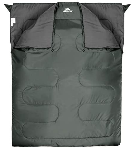Trespass Catnap 3 Season Doble Schlafsack, wasserabweisend, 180 x 140 cm, moos