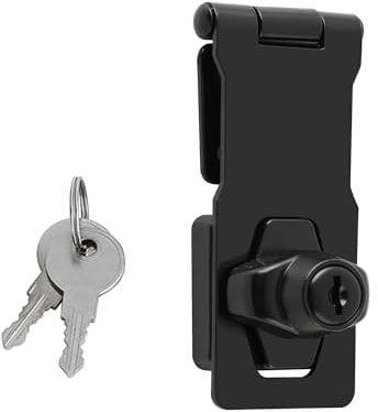 SAYAYO Shed Lock with 2 Keys, Door Lock Garden Gate Latch Bolt Security for Wooden Gates, 4 Inches Metal Light Black Finished, EMS1100B-4